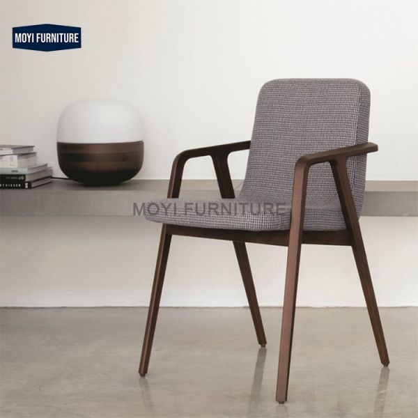 Modern High-Back Dining Chair for Home ASH Wood Metal Solid Wood Furniture Stable for Hotel Restaurant Living Room Apartment