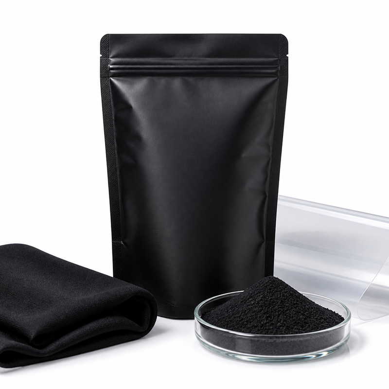 1kg Black DTF Powder for Dark Fabrics with 80-170 um Particle Size and 115-135°C Activation Temperature