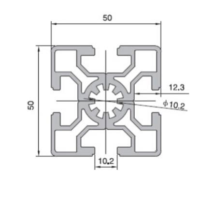 T-Slot & V-Slot 50 Series Aluminum Profiles - 10-5050