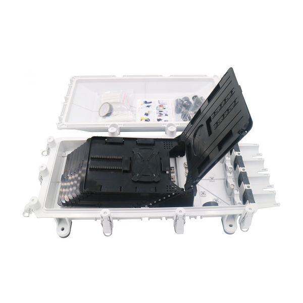 4 Cable Ports Joint Closure Fiber Optic 4 Puerto Optica Fibra NAP Box 256 Hilos Durable