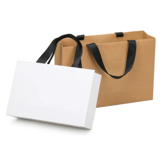 Recycled Print Folding Paper Packaging Die Cutting Kraft Paper Gift Bags