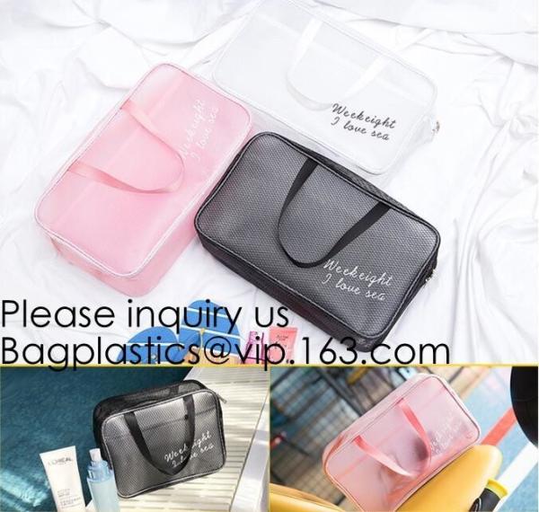 PVC Makeup Bag Waterproof Cute Clear Transparent Plastic PVC Travel Makeup Cosmetic Toiletry Zip Bag Pouch