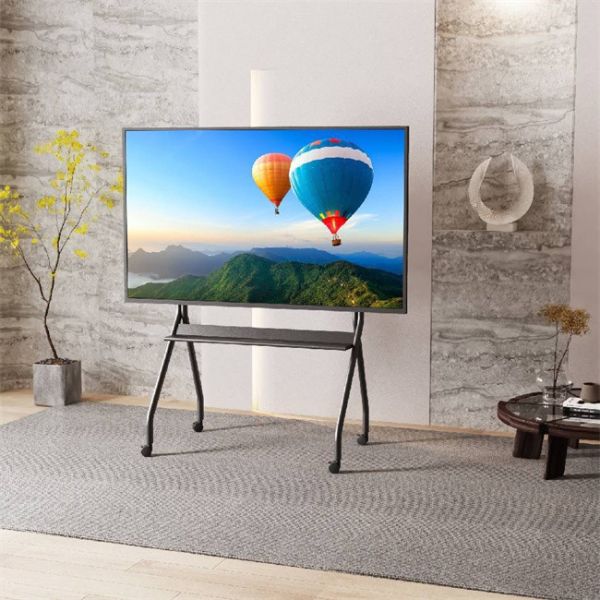 Black TV Floor Stand 600 X 400 Flat Screen Cart Fits Flat Panel TV Up To 143Lbs