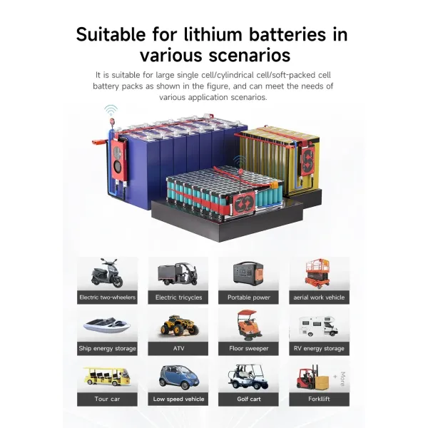 Active Balance BMS for 8s-17s Batteries with Bluetooth and LCD