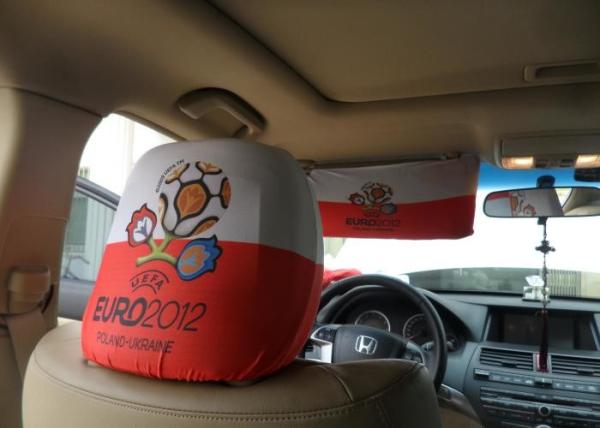 European Style Car Seat Headrest Covers Personalized For Soccer Fans