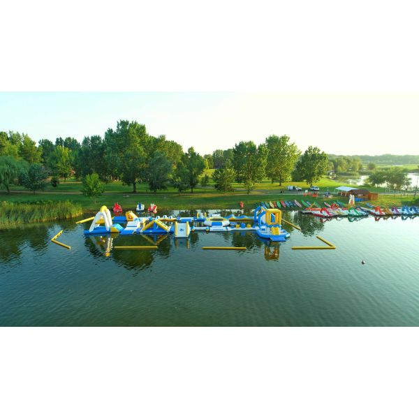 Hungary Inflatable Water Sports Park / Kids Blow Up Water Park For Lake
