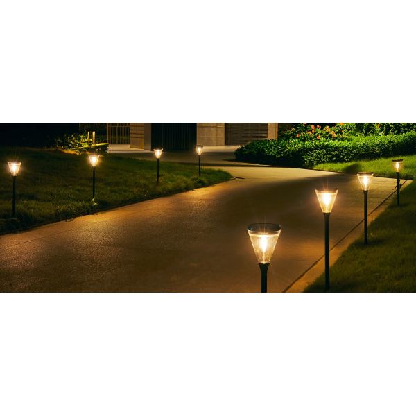 Outdoor Waterproof Solar Garden Light Tri-Color Adjustable for Villa Yard Park Landscape