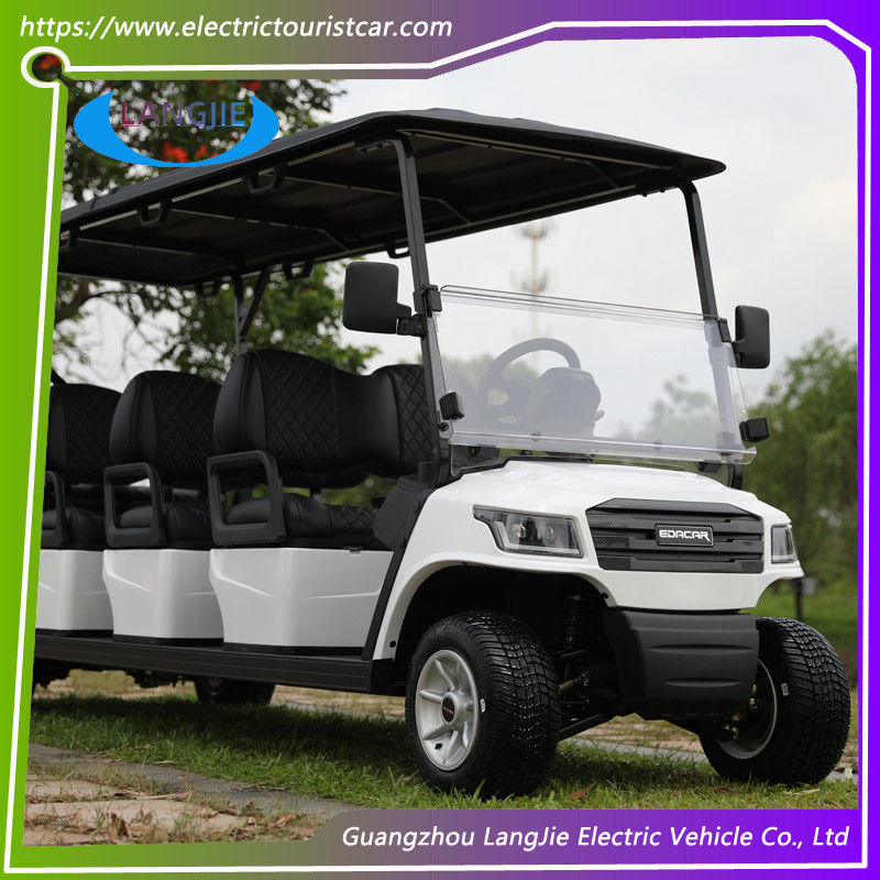 White Color Electric Club Carts 48V Battery-operated 8 Seater AC Motor Golf Buggy