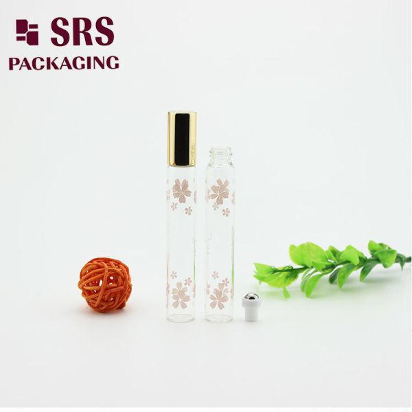SRS 10ml transparent color glass roll on bottle for essential oil
