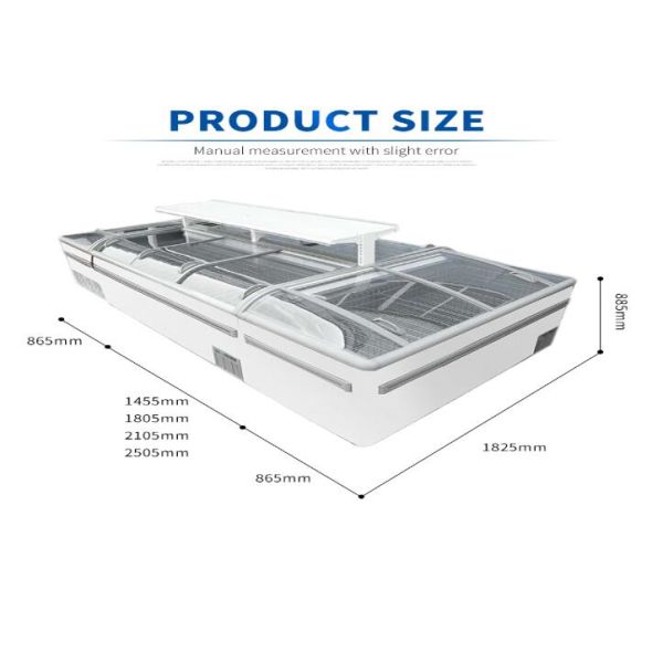 Глубокая грудь Коммерческий остров морозильник Супермаркет Холодильник Прямая охлаждение