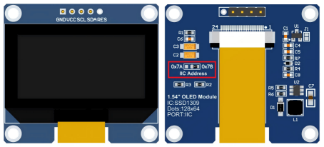 Compact 1.54 Inch OLED Display 128x64 SSD1309 I2C Screen For Arduino Raspberry Pi STM32