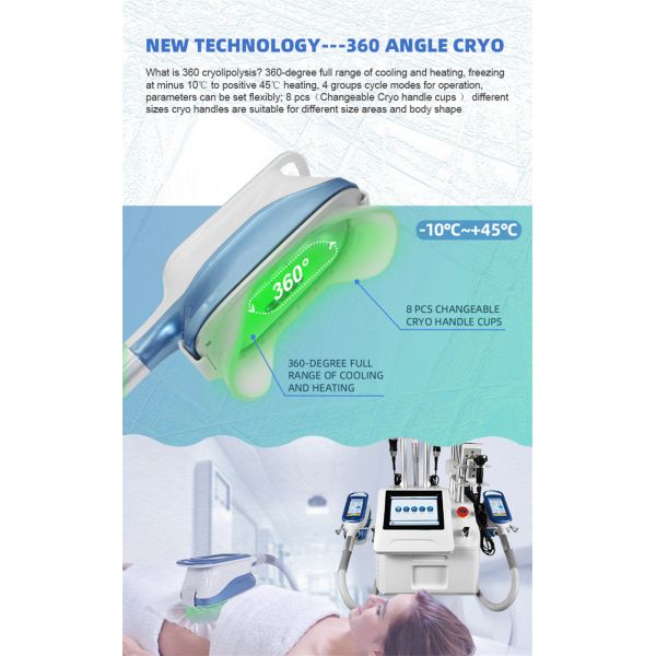 Замораживание RF жирное уменьшая кожу машины 360 затягивая оборудование Cryolipolysis