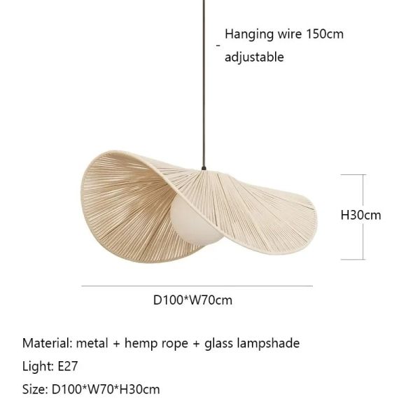 Art Hanging Wicker Lamp Bedroom Parlor Hotel Nordic Rattan Wabi Sabi Pendant Light(WH-WP-101)