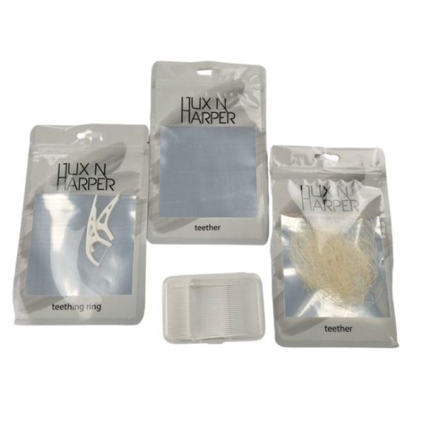 Low MOQ Matte Frosted Transparent Zipper Bag Resealable Flat Pouches Food grade Teether Aligner Packaging Bags