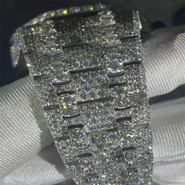36 MM Women Diamond Watch VVS Moissanite Studded Watch For Her