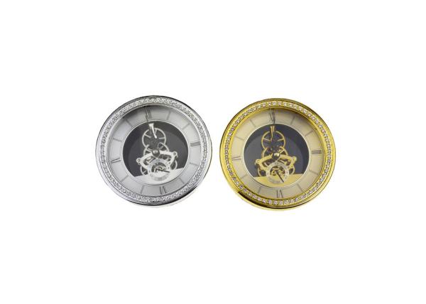 Stones Vintage Table Clock  , Skeleton Movt Pocket Watch Table Clock