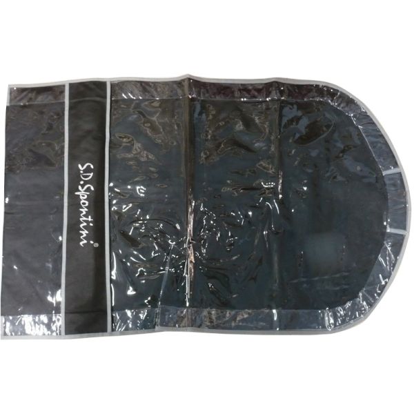 Sd.Spontini 75g Unwoven Fabric + Pvc Cover Suit Garment Bag With Grey Border, Silver Logo
