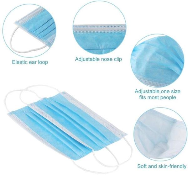 Dust Set Of 50 Earrings 3 Ply Non Woven Face Mask
