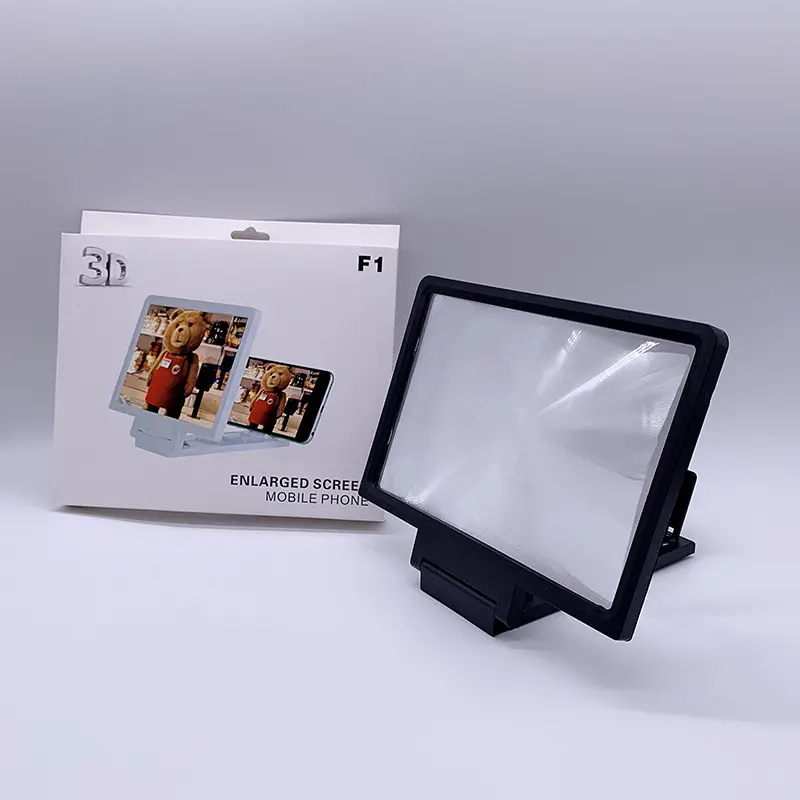 Wufan Mobile Phone LED Magnifying Glass 2X Folding Enlarged 3D Magnifier Screen Portable HD Amplifier