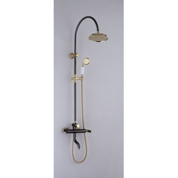Chrome Finish European Style Vintage Rain Shower Set with Adjustable Hand Shower Head