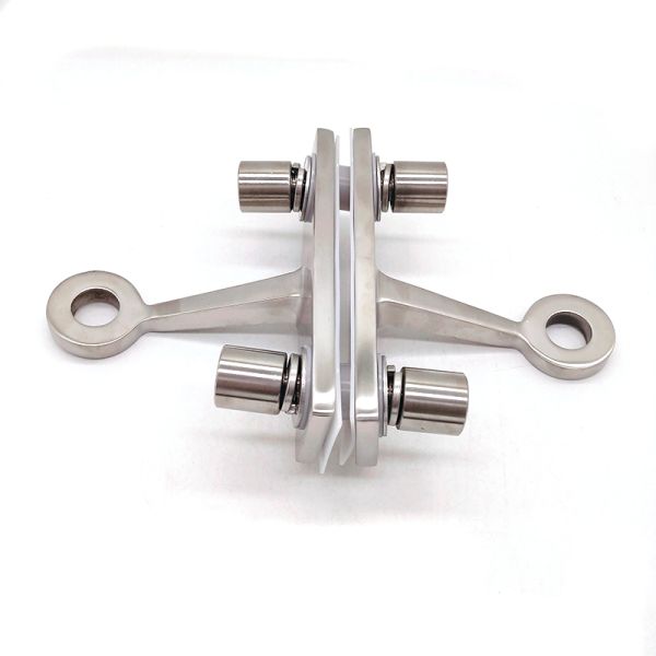 Two Arms Mirror Finish SS316 Glass Facade Curtain Wall Fitting