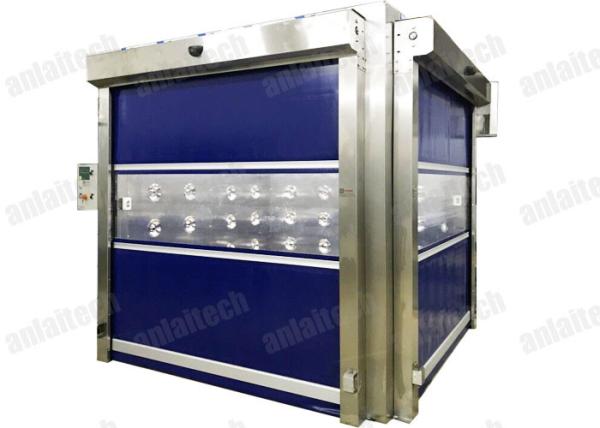 SUS304 2 Filters 60Hz Cargo Air Showers Rolling Sliding Door AC220V