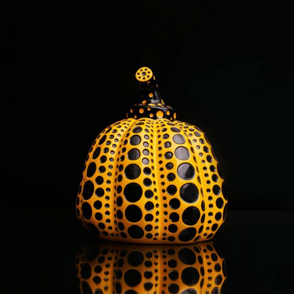 Modern Contemporary Colorful Outdoor Fiberglass Pumpkin Sculpture