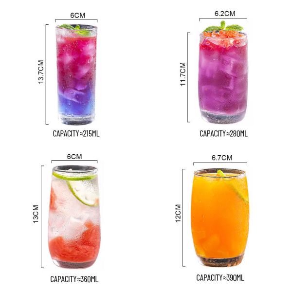 Commercial 8OZ-13OZ Highball sans tiges Glassess- lave-vaisselle Barware sécurisé pour les cocktails / bière / whisky