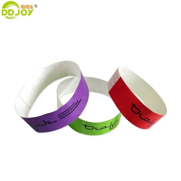 250*25mm and 250*19mm Customized Admission Barcode Tyvek Paper Wristbands for Party