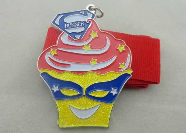3D Ice Cream Enamel Medal Zinc Alloy / Brass / Copper , Disney
