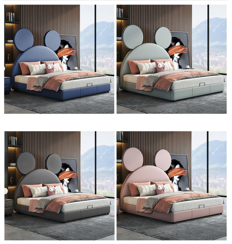 Кровать мыши девушек замка принцессы Кровати Кожи Розов Мечтать современных нордическая детей