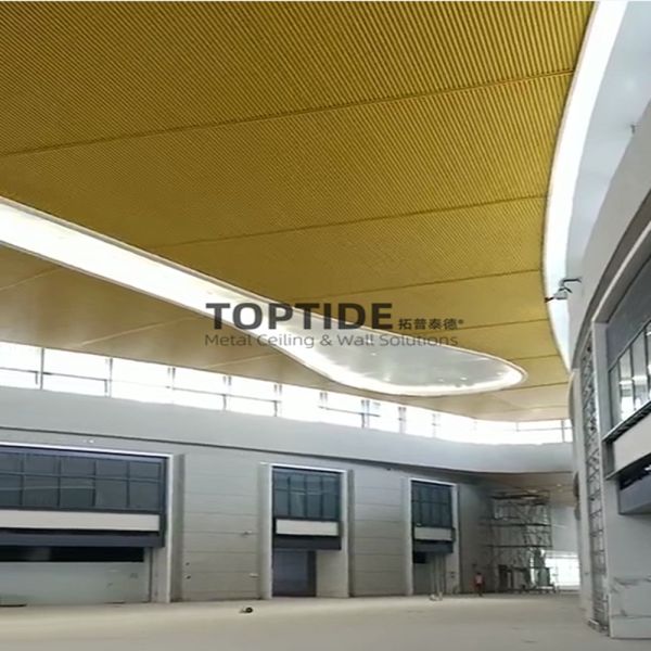 Waterproof Stretch Metal Baffle Ceiling Fireproof Roof Suspended Acoustic False Ceiling