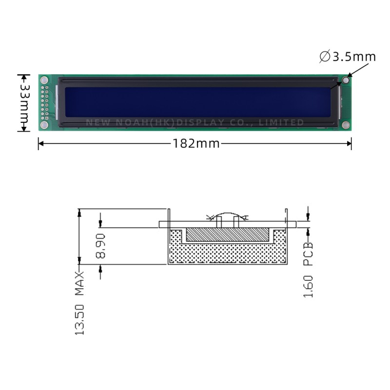 Blue Film White Letters 4002A High Brightness LCD Screen 2X40 4002 ST7066U 40*2-Character Dot Matrix Screen