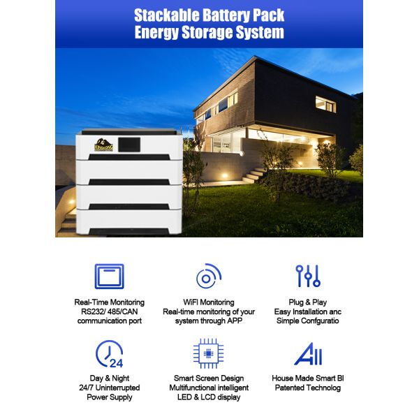 51.2V 100Ah 200Ah 300Ah LiFePO4 батарея 5Kwh 10Kwh 15Kwh Складируемая для солнечного хранения