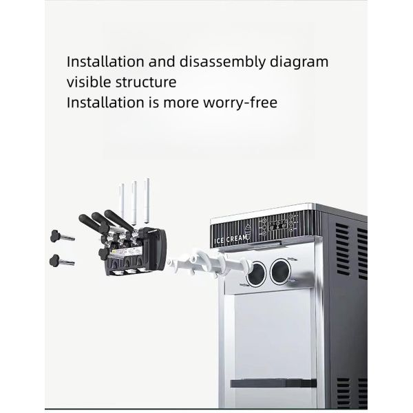 Automatic Italian Ice Cream Machine with Wooden Case and Milking Machine Spare Parts