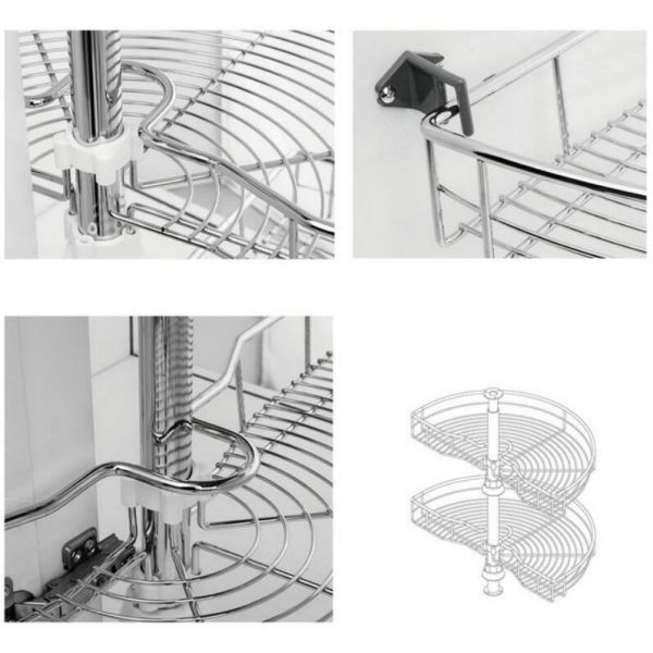 180 degree swivel basket Turntable Storage Kitchen Pull Out Basket For Kitchen