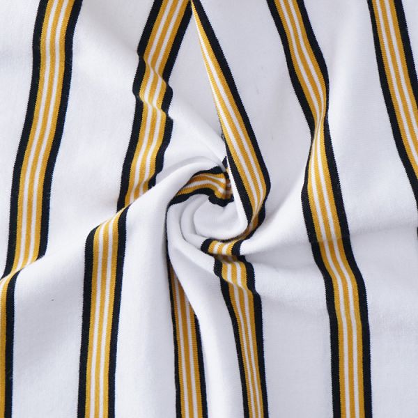 Plain Cotton Sweat Absorbent Striped Knit Fabric For T - Shirt