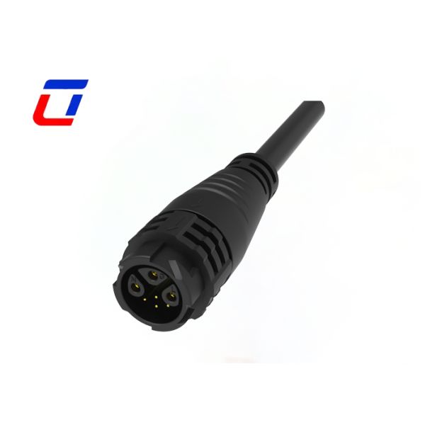 3+4 Pin Waterproof Wire Connectors M19 Push Lock Power Signal Molded Connector