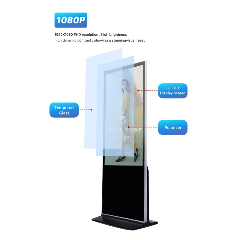 43 Inch Full Color Advertising Digital Display Retail Store Digital Signage 350 Nits