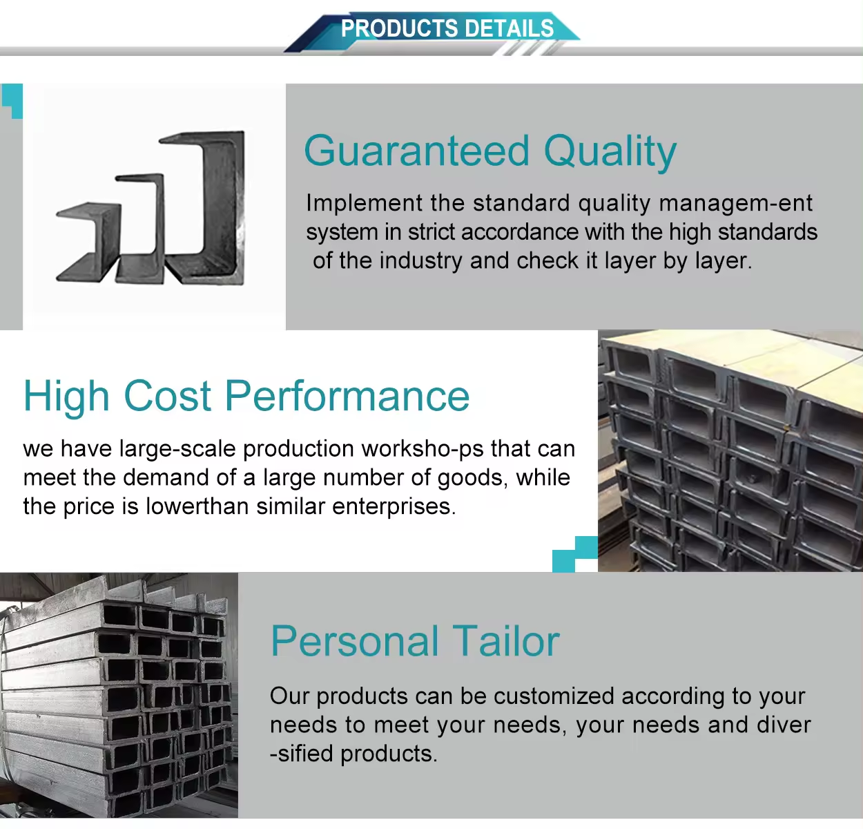 Universal 30mm 41mm channel style c channel steel U type channel without perforation for Customer Request