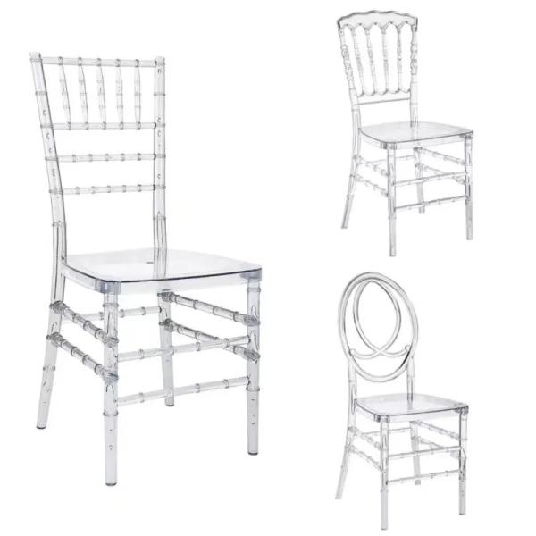 Clear Acrylic Chiavari Chair Transparent Resin Hotel Dining