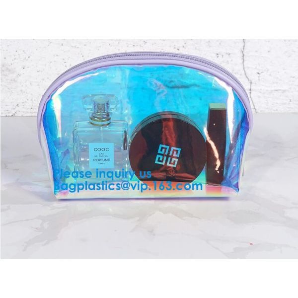 Shiny Luxury Hologram Laser Pvc Holographic Cosmetic Zipper Make Up Bag,Toiletry Bag Hologram Laser Lady Travel Cosmeti