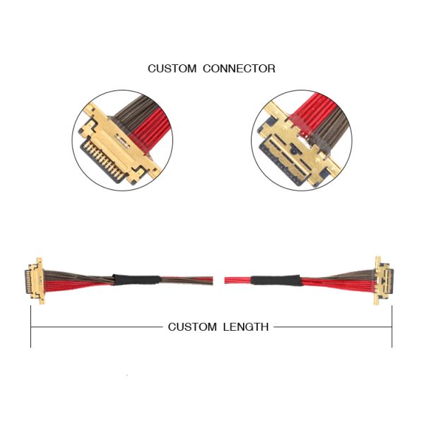Lvds Edp UL11130 Сборка микрокоаксиальных кабелей 12P 20633-212T-01S