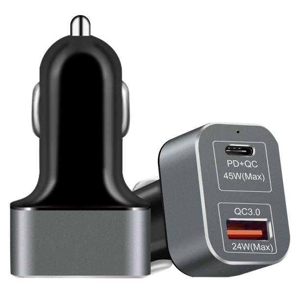 69W Type C USB Dual Ports Quick Charger 3.0 Car Charger