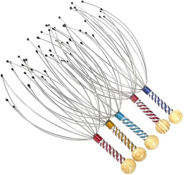12 Fingers Handheld Hair Stimulating Scalp Massager For Stress Relief Deep Relaxing