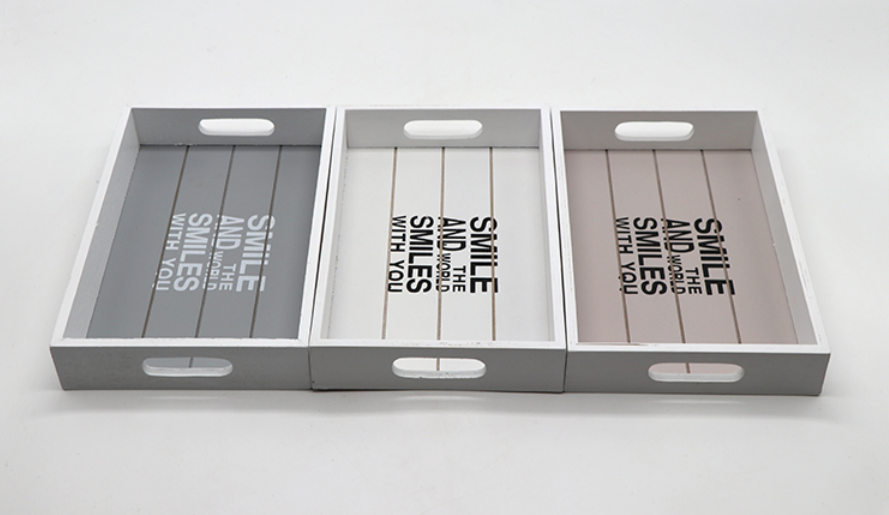 Kitchen Wooden Serving Tray Vintage Finish Breakfast LapTray + Handles