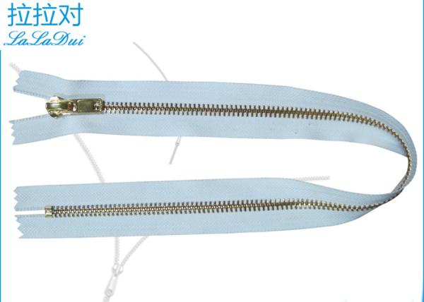 Long Metal 8# Golden Big Teeth Zipper Close End White Tape For Garment / Textile