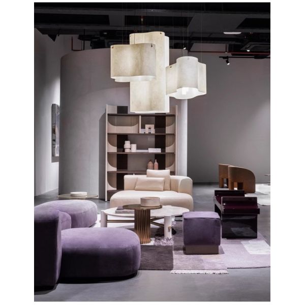 2000LM Lustre en tissu blanc