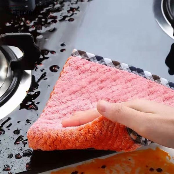 220GSM Reusable Cleaning Cloth 25X25CM Jacquard Microfiber Kitchen Washing Cloth