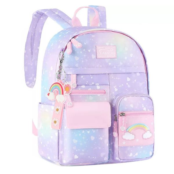 Little Kids School Bag Large Capacity Colorful Pink Custom Logo Backpack for Children